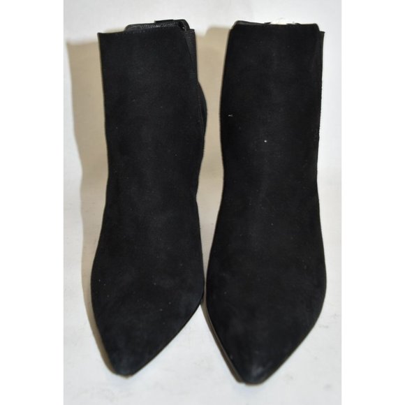 $500 STUART WEITZMAN Apogee Bootie SLEEK POINTY TOE BLACK SUEDE 5.5 (K15) CLASSY - Picture 6 of 9